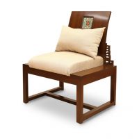Exclusivelane Thurmont Teak Wood Single Seater Sofa Walnut