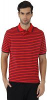 Fahrenheit Striped Men's Polo Neck Orange, Blue T-Shirt
