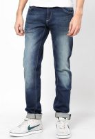Flying Machine Blue Slim Fit Washed Jeans (Prince)