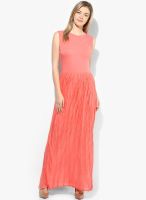 French Connection Pink Colored Solid Maxi Dress