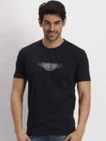 Fritzberg Printed Men's Round Neck Black T-Shirt