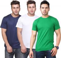 Funky Guys Solid Men's Round Neck Multicolor T-Shirt(Pack of 3)