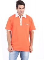 Furore Solid Men's Polo Neck Orange T-Shirt