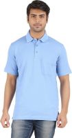 Furore Solid Men's Polo Neck Light Blue T-Shirt