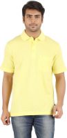 Furore Solid Men's Polo Neck Yellow T-Shirt