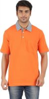Furore Solid Men's Polo Neck Orange T-Shirt