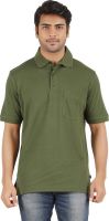 Furore Solid Men's Polo Neck Green T-Shirt