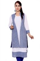 GMI Casual Printed Women's Kurti(White)