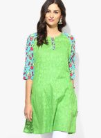 G Green Solid Kurta