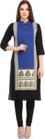 Geegu's Outfit Pvt Ltd Casual, Formal Self Design Women's Kurti(Blue, Black)