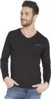 Globus Solid Men's V-neck Black T-Shirt