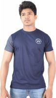 Hueman Printed Men's Round Neck Dark Blue T-Shirt