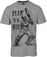 Huetrap Graphic Print Men's Round Neck Grey T-Shirt