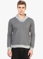 Hypernation Grey Solid V Neck T-Shirt