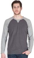 Hypernation Solid Men's Round Neck Grey T-Shirt