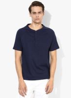 Incult Blue Solid Henley T-Shirt