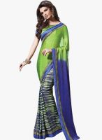 Inddus Green Printed Saree