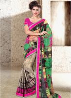 Inddus Multicoloured Printed Saree