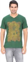 Indian Engineer Printed Men's V-neck Green T-Shirt Indian Engineer Printed Men's V-neck Green T-Shirt