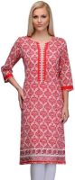 Inhabit Casual Printed Women's Kurti(Red)