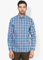 Izod Blue Checks Slim Fit Casual Shirt