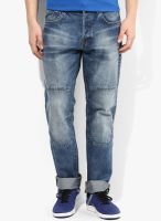 Jack & Jones Blue Mid Rise Regular Fit Jeans (Boxy)