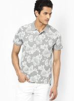 Jack & Jones Floral Print Men's Polo Neck Grey T-Shirt