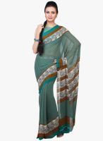 Jashn Green Printed Saree