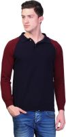 Kalt Solid Men's Polo Neck Blue T-Shirt