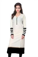 Kesar Sarees Casual Solid Women's Kurti(White)