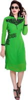Khoobee Party, Festive Self Design Women's Kurti(Light Green)