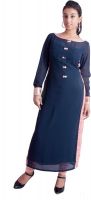 Kittu's Casual Solid Women's Kurti(Blue)