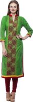 Kurtis By Menika Festive Embroidered Women's Kurti(Green)