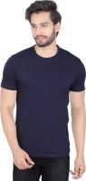 LUCfashion Solid Men's Round Neck Blue T-Shirt