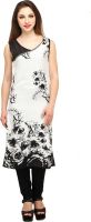 Lady in Red Casual Printed Women's Kurti(Black, White)