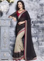 Lookslady Black Printed Saree