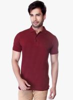 Lucfashion Maroon Solid Polo T-Shirt