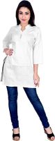 Magrace Casual Self Design Women's Kurti(White)