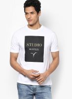 Monteil & Munero White Printed Round Neck T-Shirt