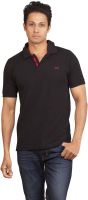 Moxi Solid Men's Polo Neck Black T-Shirt