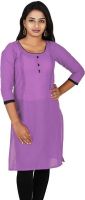 mReach Casual, Formal Solid Women's Kurti(Purple, Black) mReach Casual, Formal Solid Women's Kurti(Purple, Black)