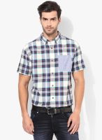 Nautica Blue Regular Fit Casual Shirt