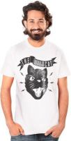 Neevov Printed Men's Round Neck White T-Shirt