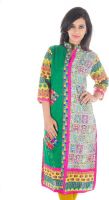 Nextar Casual Printed Women's Kurti(Green)