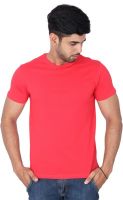 Nod'r Solid Men's Round Neck Red T-Shirt