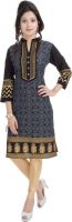 Palakh Casual Printed Women's Kurti(Yellow, Grey)