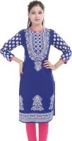 Palakhtreding Casual Printed Women's Kurti(Blue)