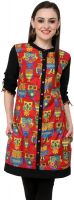 Pannkh Casual Printed Women's Kurti(Red)