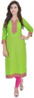 Porcupine Casual Solid Women's Kurti(Green)