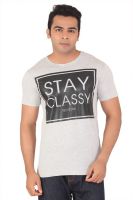 Radbone Printed Men's Round Neck Grey T-Shirt